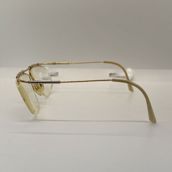 LOGO Paris Eyeglasses Half Rim Metal Frame 006 Gold Cream France 80's. - Picture 4 of 16